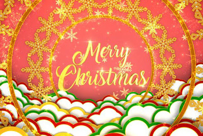 旋转圆环圣诞开场视频AE模板