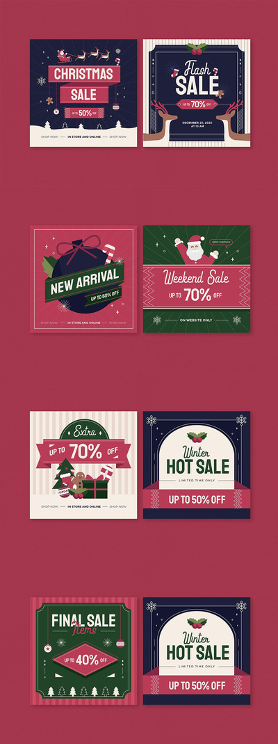 圣诞促销广告元素模板下载（Ai,PSD）