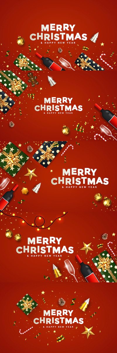 圣诞节元素 +  新年快乐的 设计元素合集下载（AI,EPS,JPG,PDF）