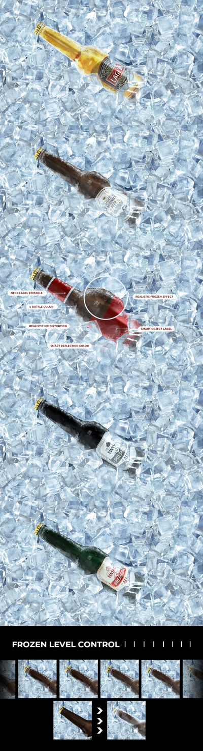 高端冰冻啤酒瓶模型[PSD]