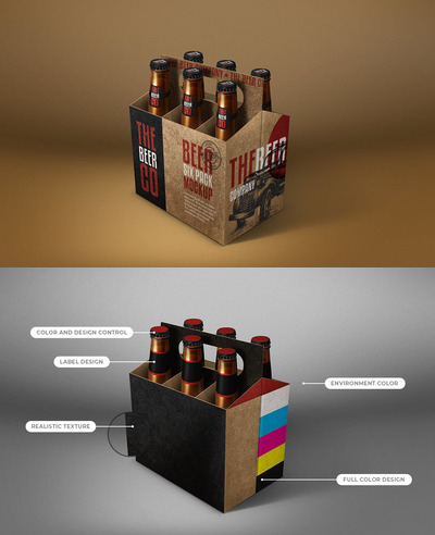 高端精致的啤酒展示样机[PSD]