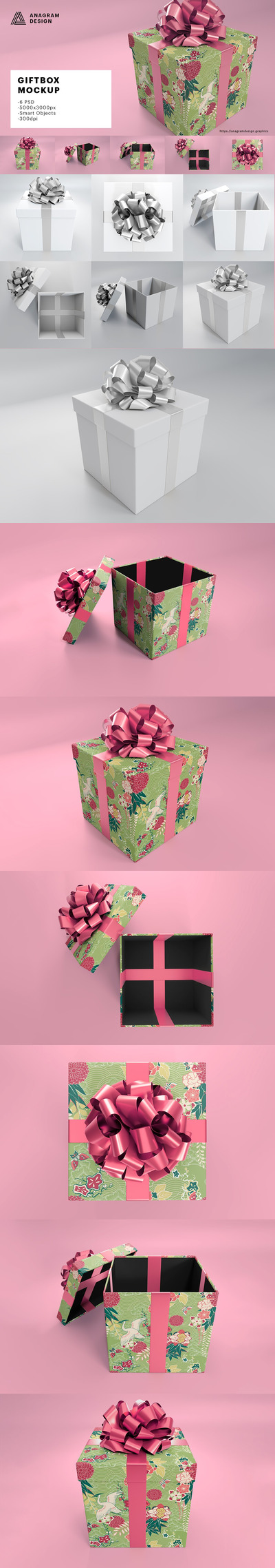 圣诞节礼品盒包装设计样机模板