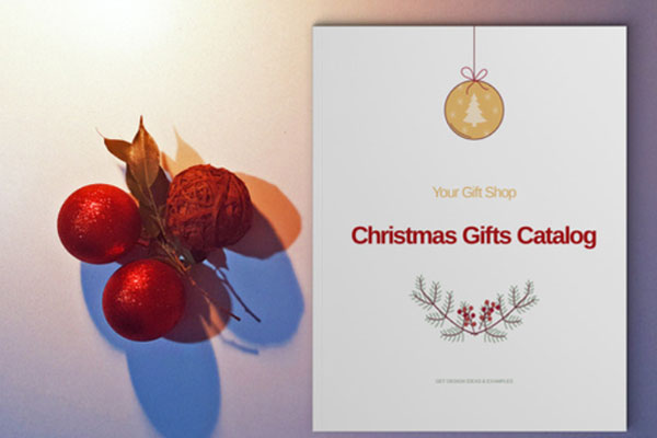 圣诞主题杂志目录布局排版设计模板