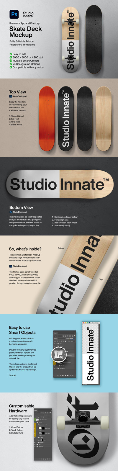 运动滑板Logo/标志/图案设计样机模板