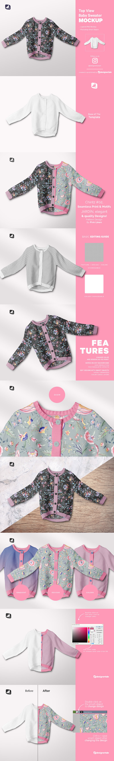 顶视图-婴儿毛衣服装设计样机