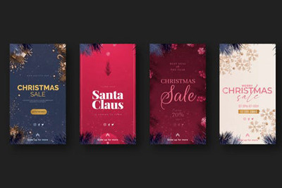 Instagram圣诞节业务促销广告视频AE模板