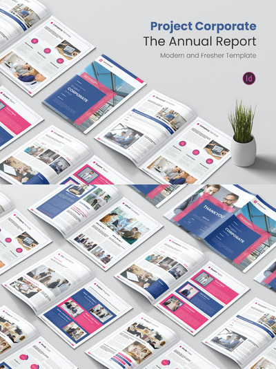 高品质专业配色多用途企业年度报告品牌手册画册宣传册杂志房地产楼书设计模板