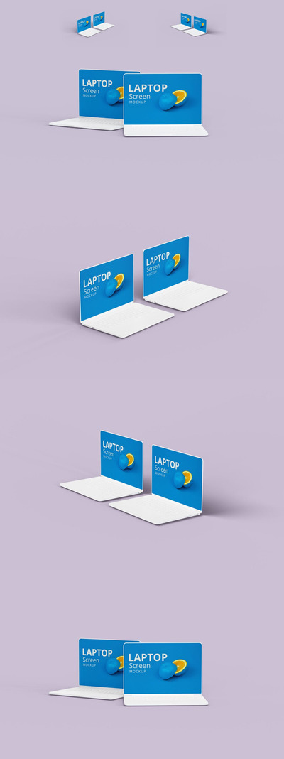高品质的笔记本电脑UI样机展示模型mockups