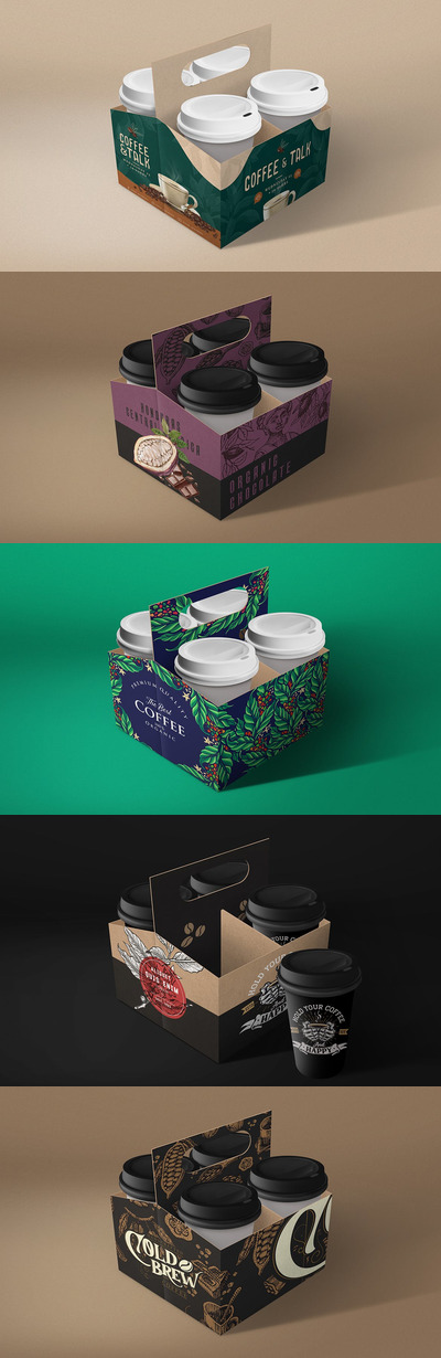 咖啡杯组合产品样机[PSD]