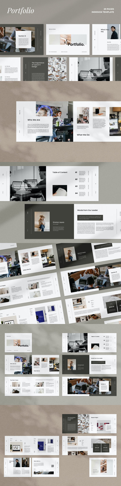 时尚高端简约专业多用途的高品质品牌手册画册宣传册杂志房地产楼书设计模板