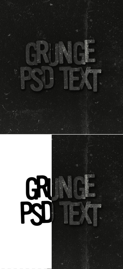 破旧粗糙的Grunge文字效果psd素材