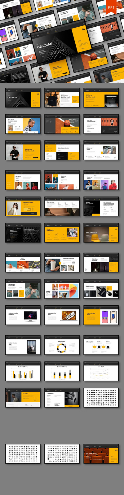 时尚高端专业的高品质多用途powerpoint幻灯片演示模板（pptx）