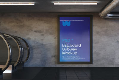 垂直地铁广告模型样机（PSD）