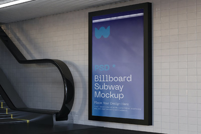 地铁站模型广告样机（PSD）