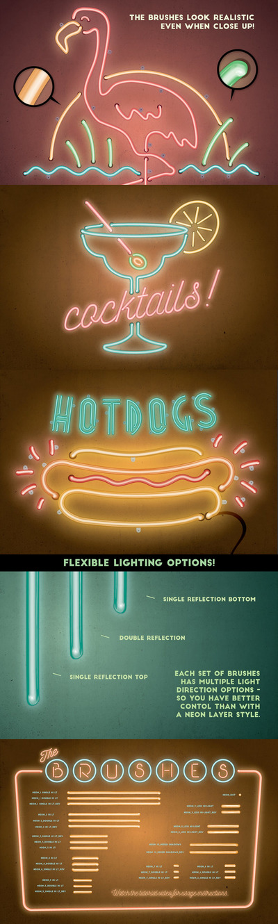 个性ai霓虹灯笔刷[AI,EPS]