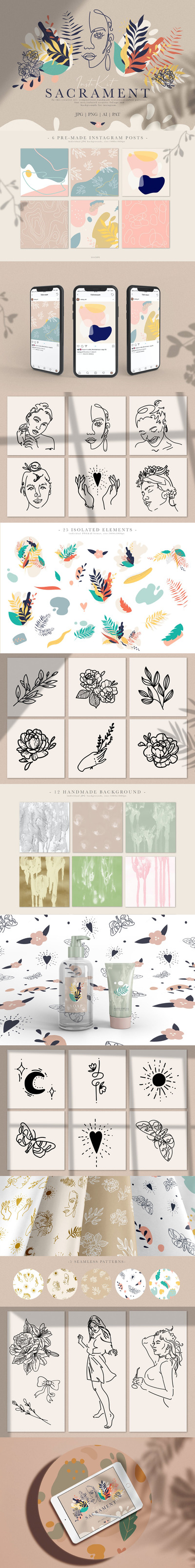 时尚高端简约抽象多用途的海报设计背景底纹纹理集合-AI，JPG，PNG