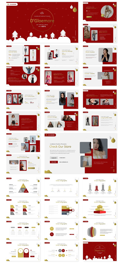 圣诞节主题的PPT素材模板（PPTX,KEY）