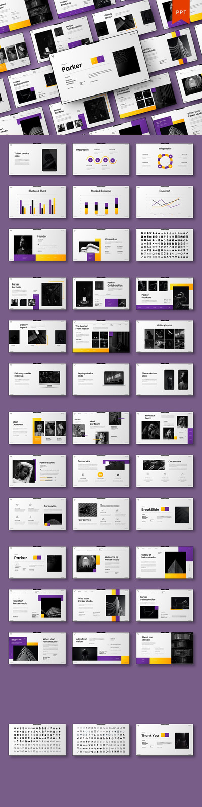 高端时尚多用途的高品质powerpoint幻灯片演示模板（pptx）