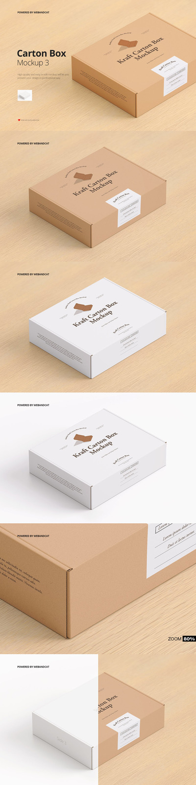 飞机盒时尚高端快递包装盒子包装设计VI样机展示模型mockups