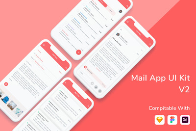 邮件应用UI工具包[FIG,SKETCH,XD]V2