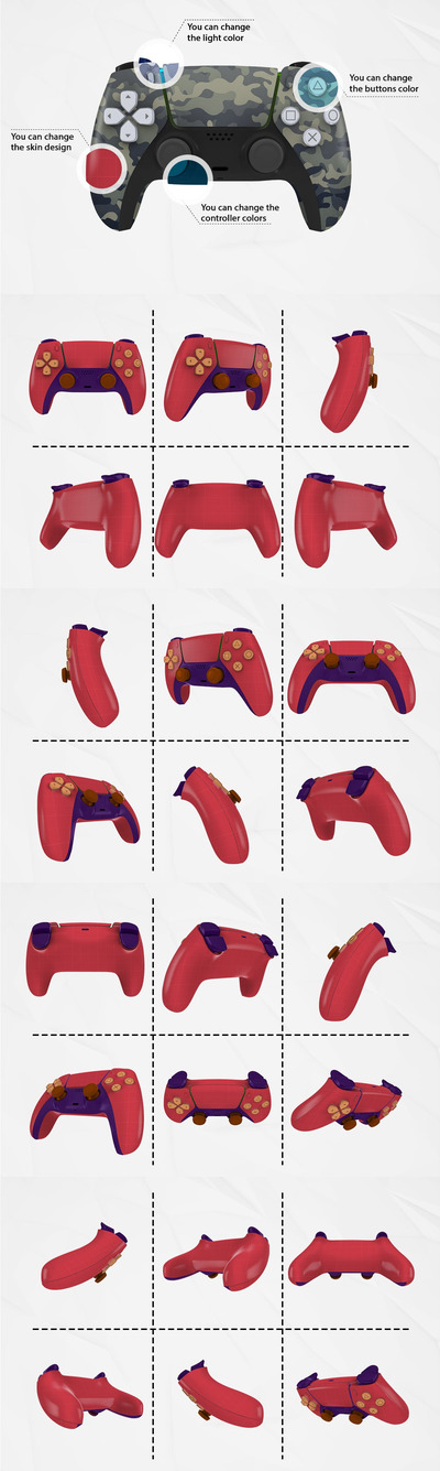 索尼PS5 手柄设计样机（PSD）