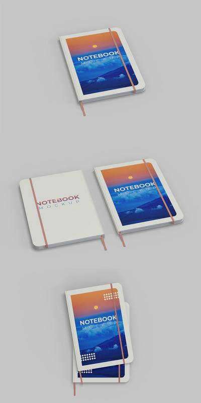 精装笔记本模型样机（PSD）