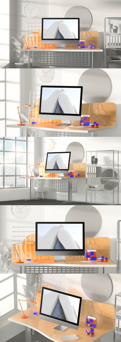 白色iMac模型样机（PSD）