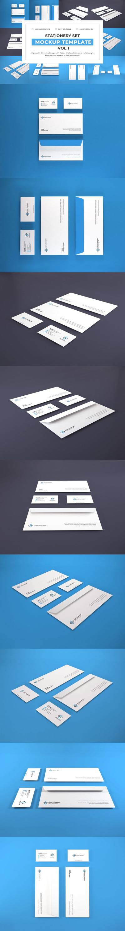 企业办公文具套装品牌VI样机