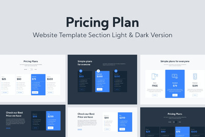 网页定价计划套餐模板[PSD,FIG]