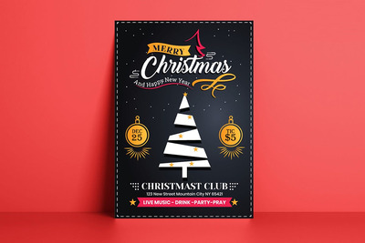 圣诞节促销宣传单模板[AI,EPS,PDF]