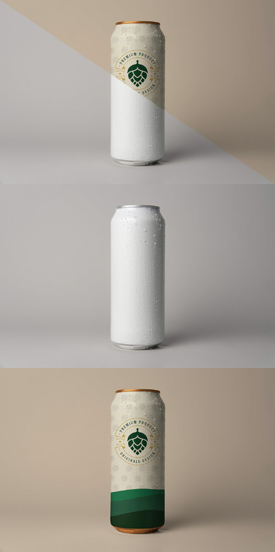 多用途长款易拉罐包装设计样机（PSD）