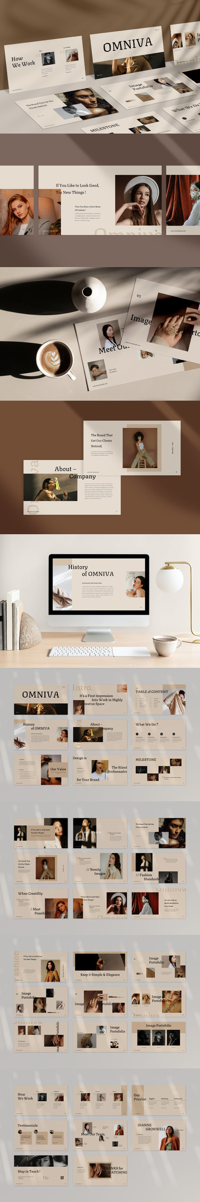 时尚高端清新优雅多用途的极简风格powerpoint幻灯片演示模板（pptx）