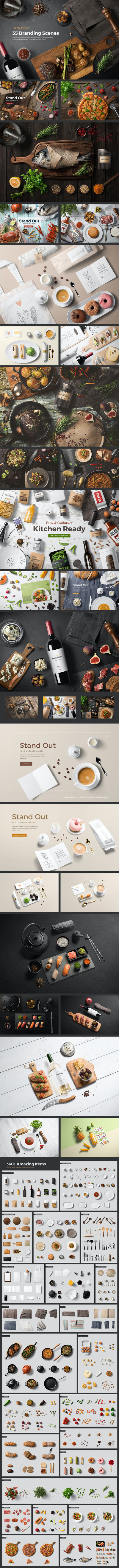 食品元素厨房场景样机生成器素材包[9.12GB,PSD]