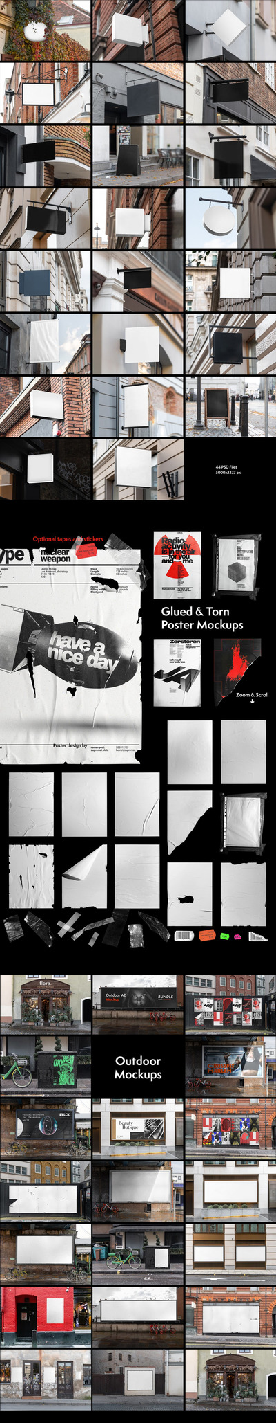 户外海报/门头招牌/广告牌样机素材包[6.16GB,PSD]