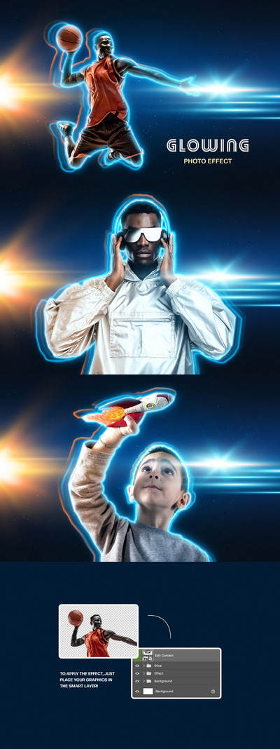 发光轮廓photoshop动作预设图层样式