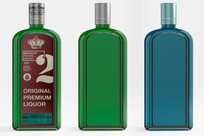 高端复古酒瓶设计样机[PSD]
