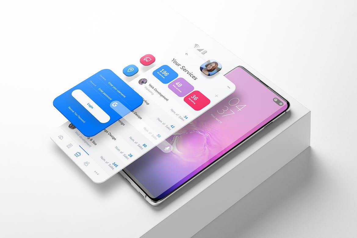Android智能手机三星Galaxy s10 +样机素材包[1.05GB,PSD]