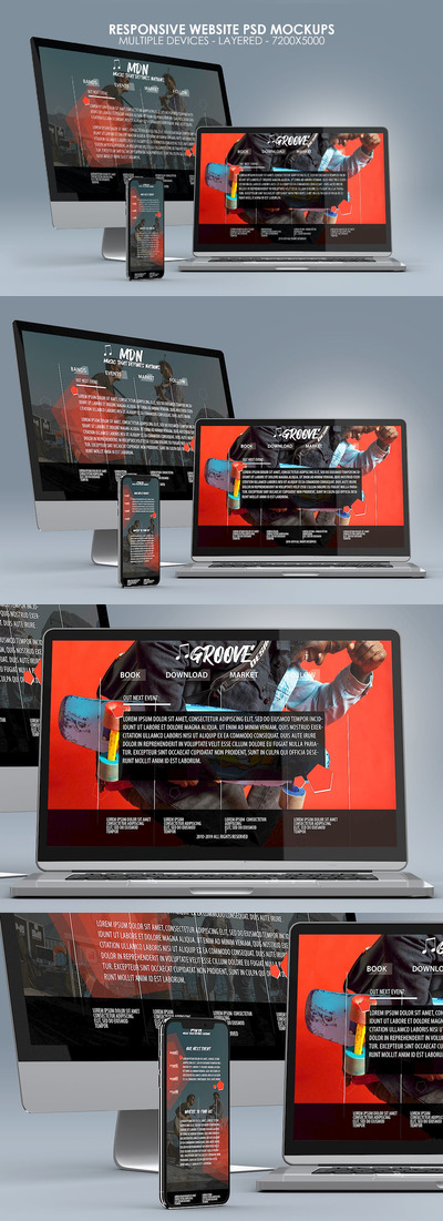 响应式UI设计样机展示模型mockups