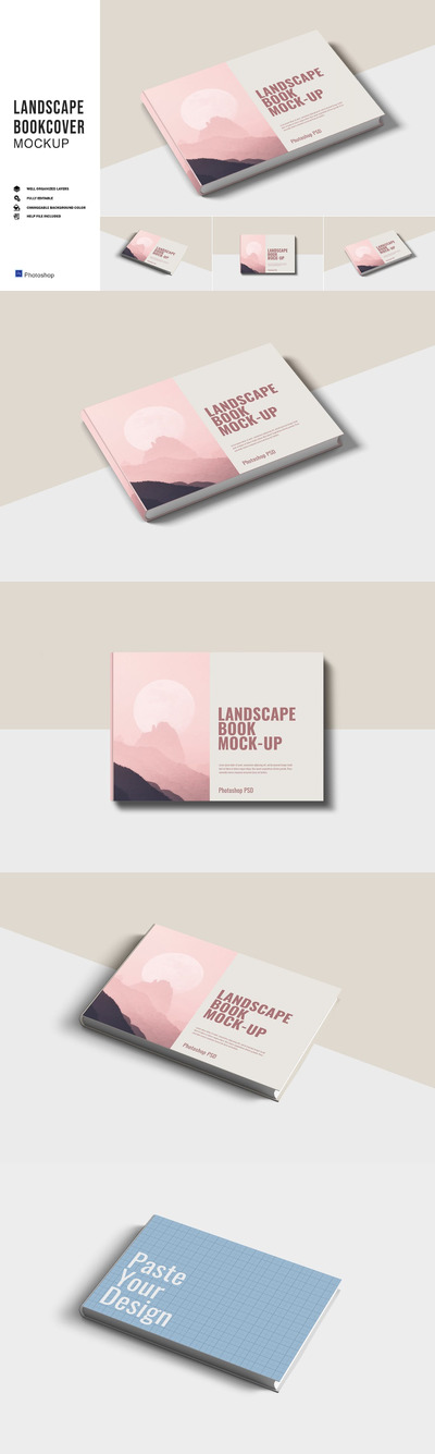 高品质的品牌手册画册宣传册杂志房地产楼书书籍装帧VI设计样机展示模型mockups