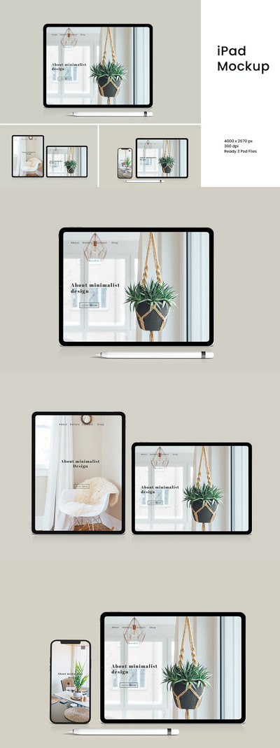 高品质的iPad Pro APP UI样机展示模型mockups
