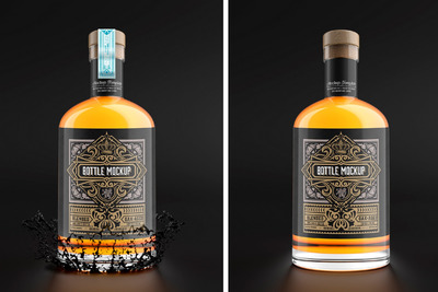 威士忌玻璃瓶产品样机[PSD]