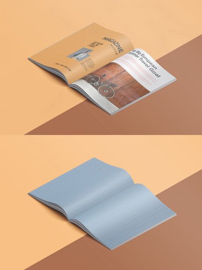 优雅A4杂志模型样机（PSD）