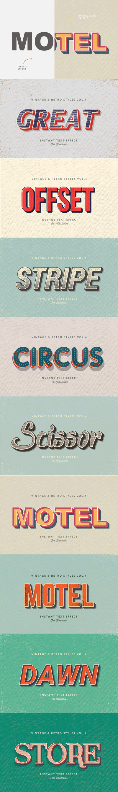 复古风格的AI字体样式（Ai）