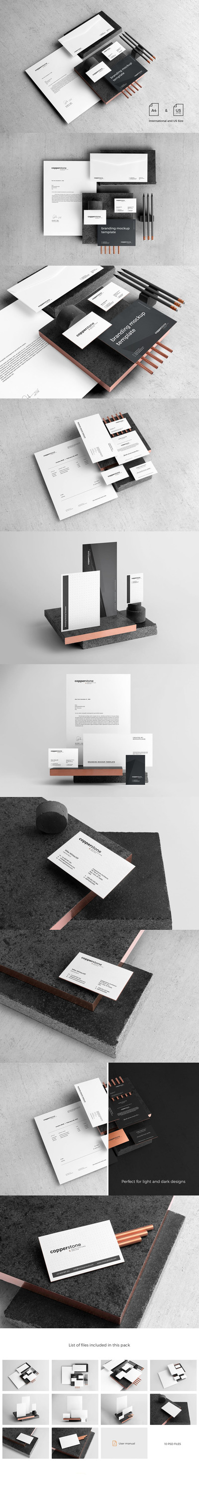 铜管&石头元素企业文具品牌设计样机套件v2[1.74GB,PSD]