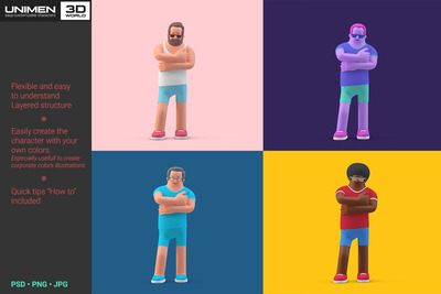 3D男性人物展示素材[PSD,PNG,JPG]