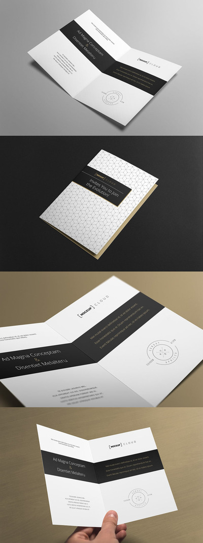 双折邀请函/贺卡样机模板