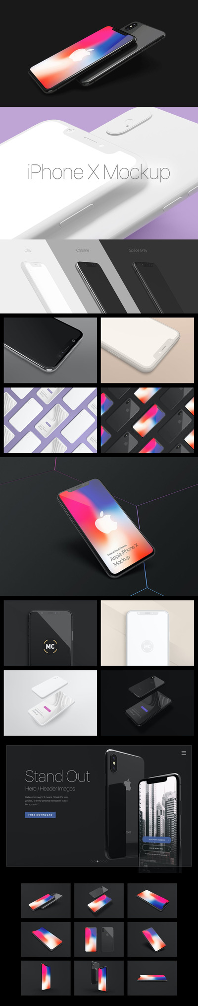 专业的3D iPhone X苹果手机样机集