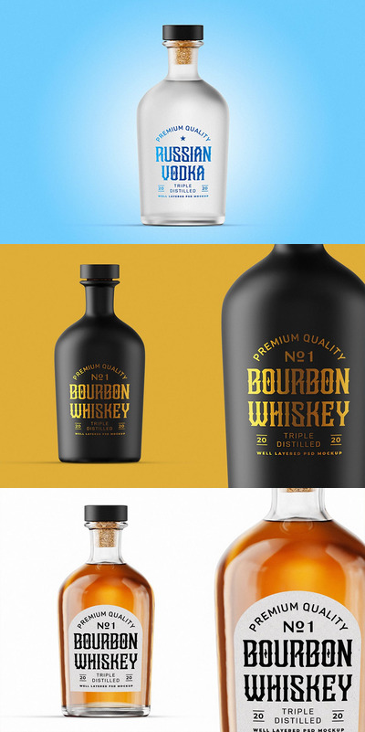 复古奢华酒瓶模型样机