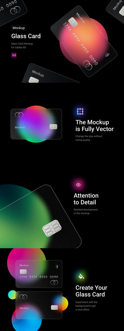 高品质的亚克力透明名片银行卡会员卡VIP卡芯片卡设计VI样机展示模型mockups
