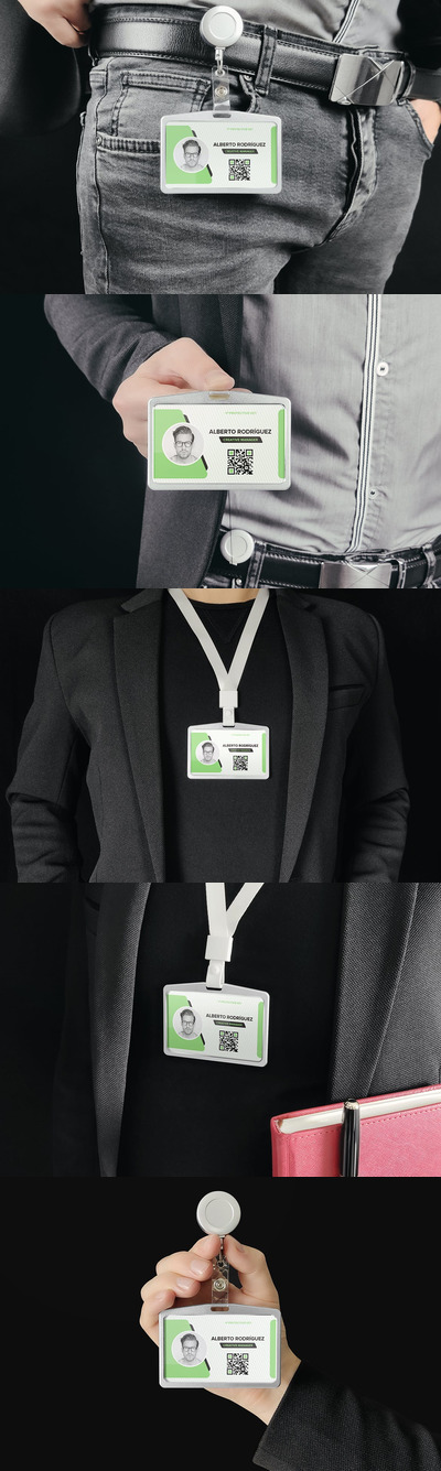 身份证工作牌吊牌设计VI样机展示模型mockups